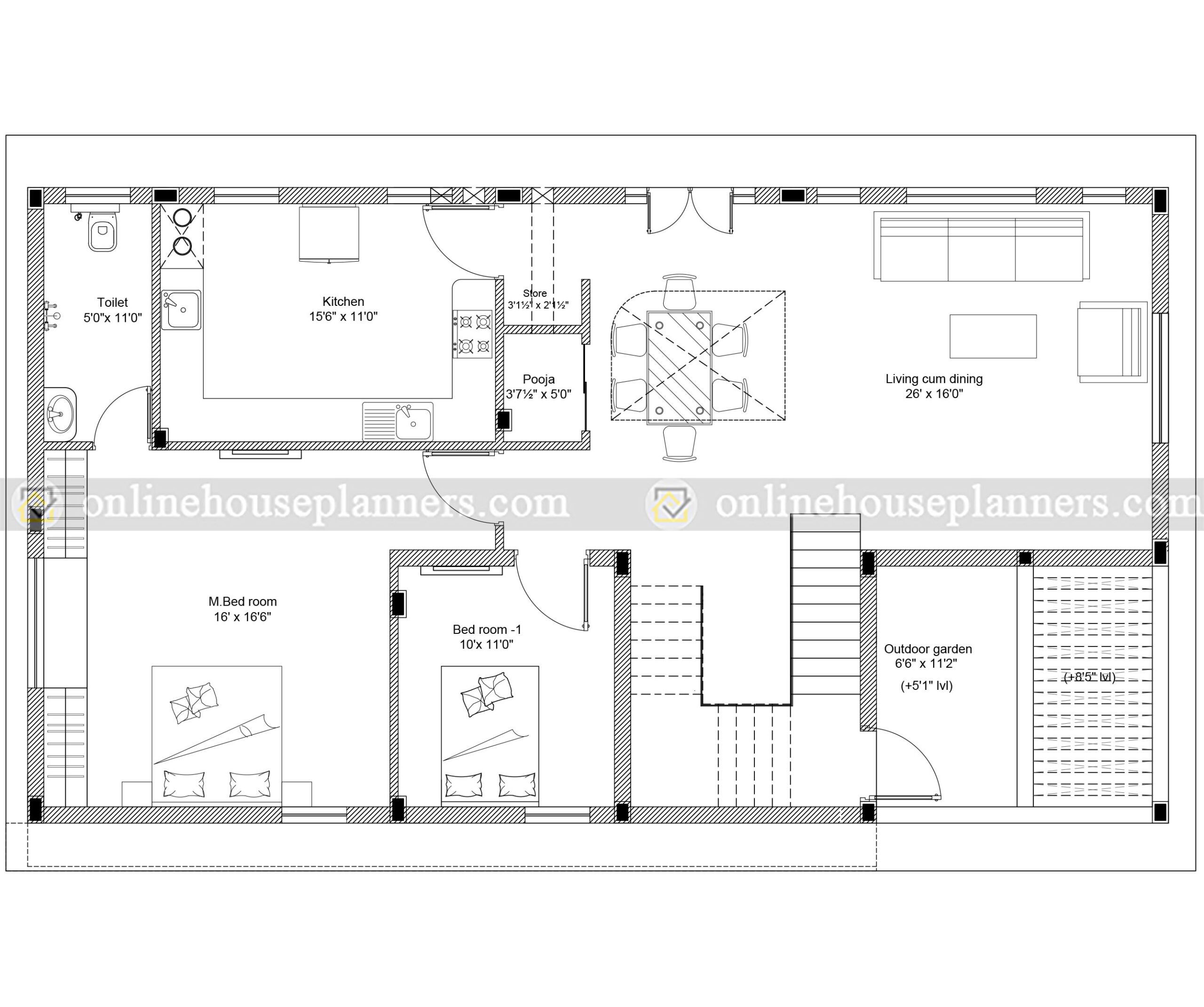 22X50 Affordable House Design - DK Home DesignX