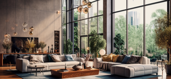 Modern living room interior design by House Designer.