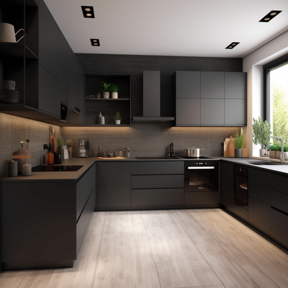 Kitchen Interior design service for your architectural house plan Designed by licensed architect service India.